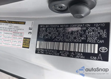 2011 Scion Tc z USA, uszkodzony, nr VIN JTKJF5C78B3018054